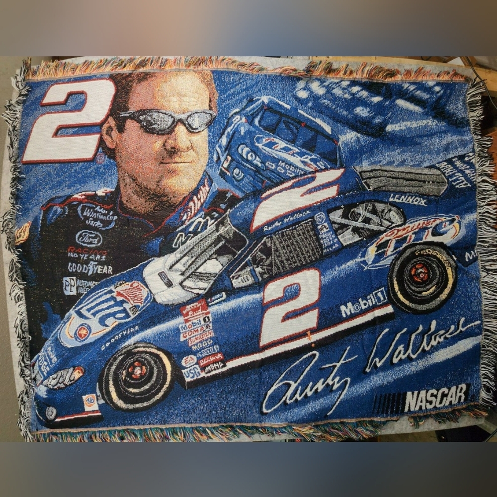 NWOT Nascar Rusty Wallace Miller Lite #2 Tapestry Blanket